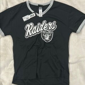 Raiders Girls  Black and Gray Shirt M (7/9) Women's SM